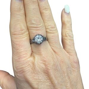 Avon Sterling Silver CZ flower  Ring size 9 NIB vintage 1997